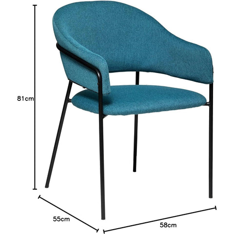 Fauteuil à diner Siron Bleu Canard