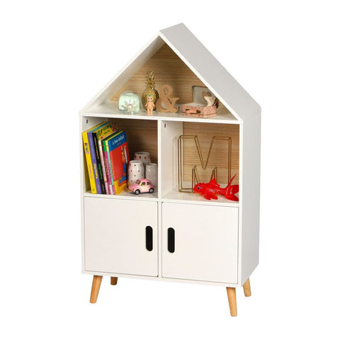 Bibliothèque Maison Pour Enfant En Bois Blanc