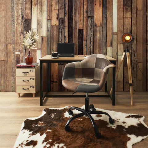 Fauteuil De Bureau Patchwork Marron