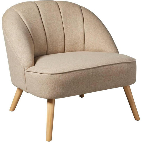 Fauteuil Naova En Velours Beige