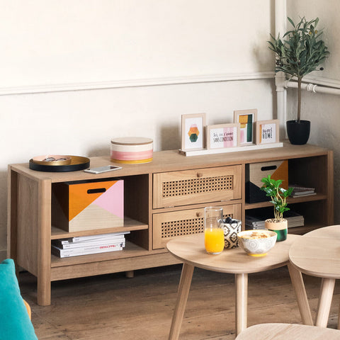 Meuble TV 2 Tiroirs Arty Beige
