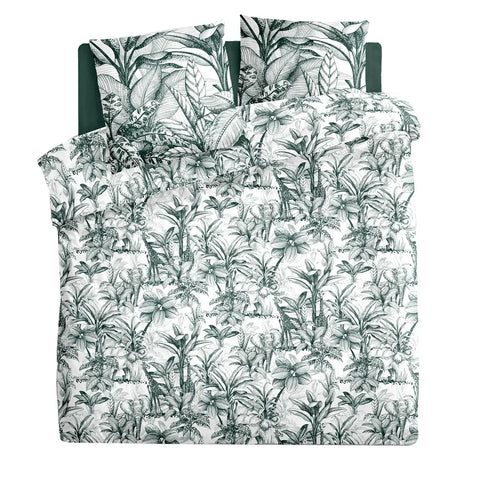 Parure de lit imprimé Jouy Vert 240x220 cm
