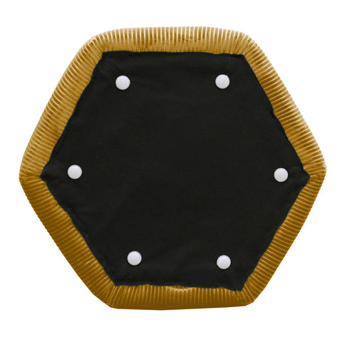 Pouf En Velours Côtelé Giulia Jaune Ocre
