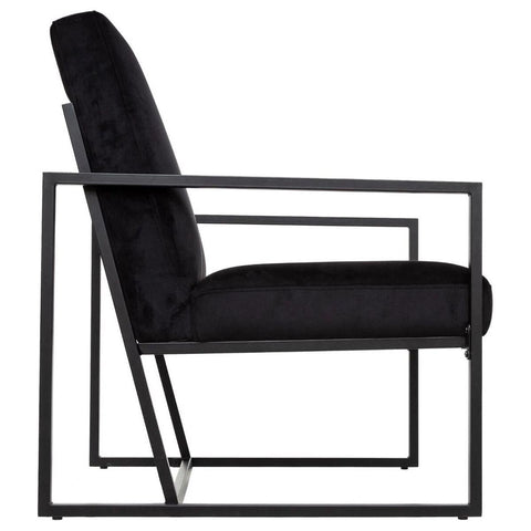 Fauteuil Noir Velours Agatha