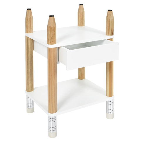 Table De Chevet Crayon Blanc