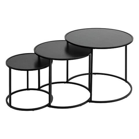 Lot de 3 tables café Noan Noires