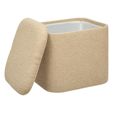 Lot de 2 poufs coffre Dani velours Beige