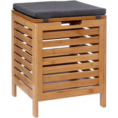 Tabouret Coffre De Rangement En Bambou