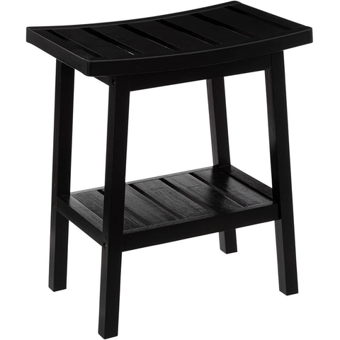 Tabouret Rangement En Bambou Noir