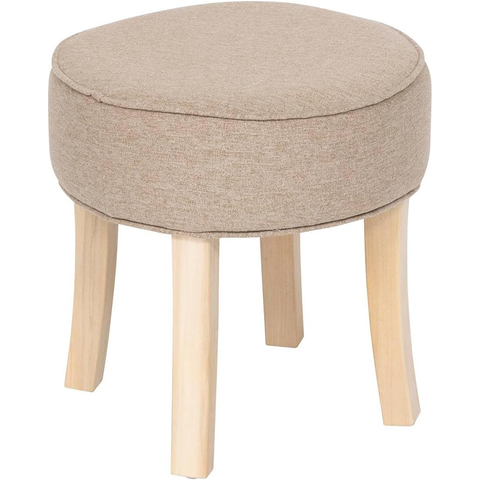 Tabouret D'appoint Adriel En Velours Beige