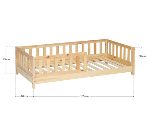 Lit Barrière Pour Enfant 80x160 Beige