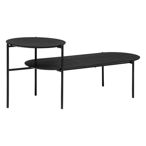 Table basse 2 niveaux Kemi noyer Noir