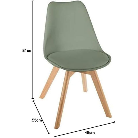 Chaise De Table Pieds En Hêtre Baya Vert Kaki