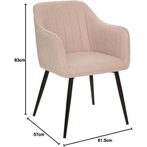 Fauteuil De Diner En Velours Visoca Beige