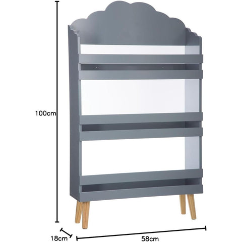 Bibliothèque Enfant En Bois Nuage Gris