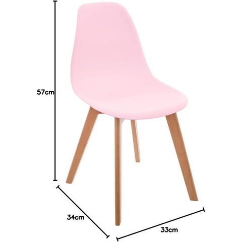 Chaise Enfant En Hêtre Et Polypropylène Rose