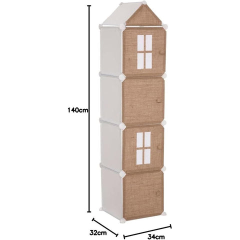 Tour De Rangement Colonne En Jute Beige