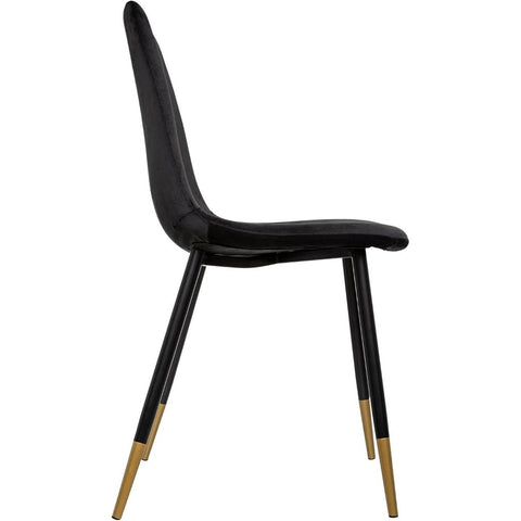 Chaise Tyka En Velours Pieds Métal Noire