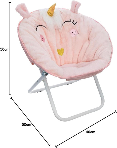 dimension Fauteuil Licorne Rose Pliant pour Enfant