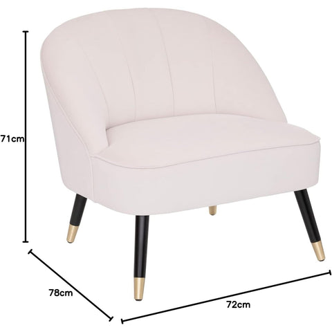 Fauteuil En Velours Blanc Naova