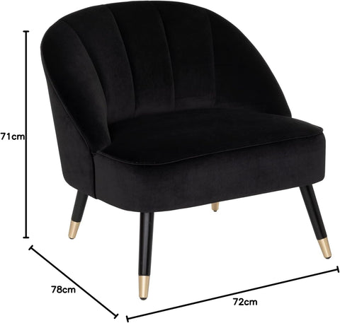 Fauteuil En Velours Naova Noir