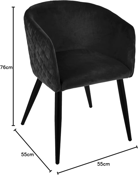 Fauteuil Velours Noir Marlo