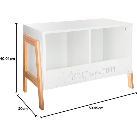 Casier De Rangement Avec 2 Compartiments Blanc