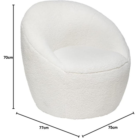 Fauteuil Romi Bouclette Blanc