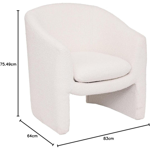 Fauteuil Kunjo Bouclette Blanc