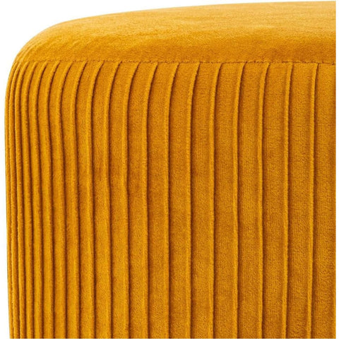 Tabouret En Velours Plisssé Solaro Jaune Moutarde