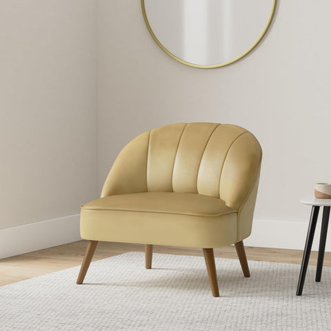 Fauteuil En Velours Jaune Moutarde Naova