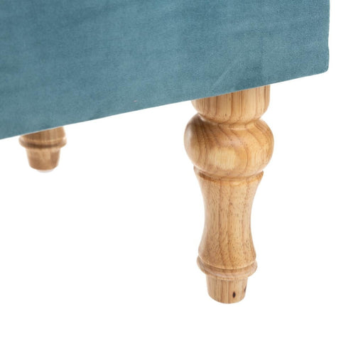 Banc Coffre Atelier D'hiver En Velours Bleu