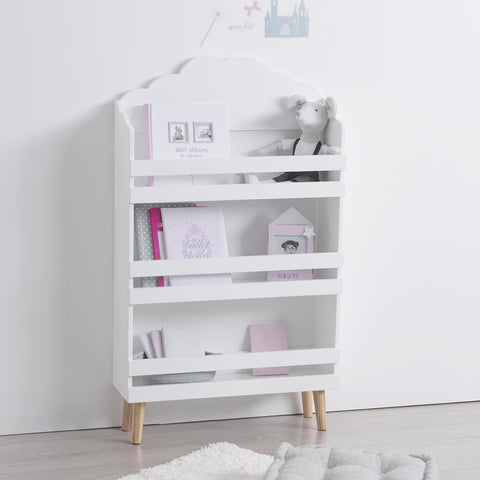 Bibliothèque Enfant Forme Nuage Blanche