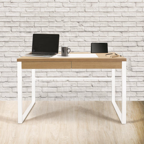 Bureau En Bois Et Métal Blanc