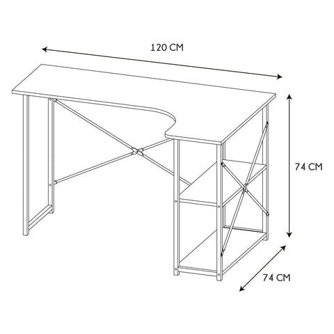 Bureau d'angle job Blanc