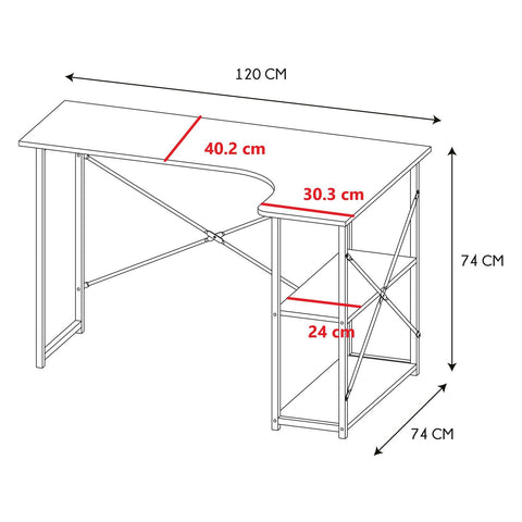 Bureau d'angle job Blanc