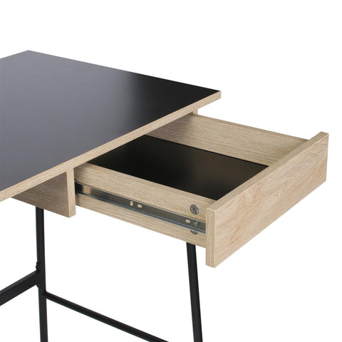 Bureau industriel en bois Stanford Noir