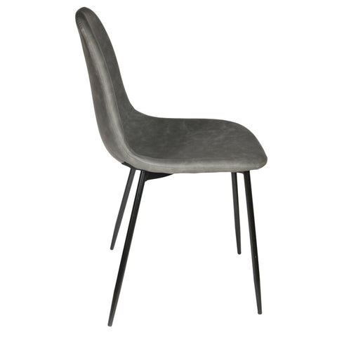 Chaise Amber En Simili Cuir Gris