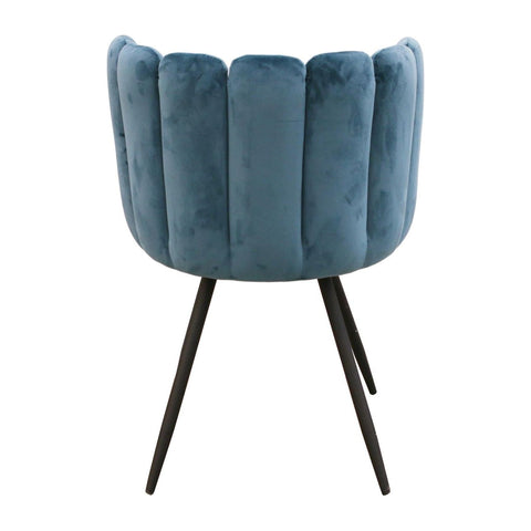 Chaise Ariel En Velours Bleu Canard