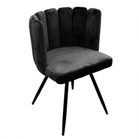 Chaise Ariel En Velours Noire