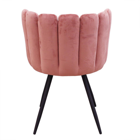 Chaise Ariel En Velours Rose