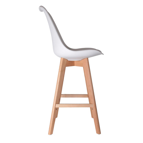 Chaise De Bar En Bois et Plastique Blanche