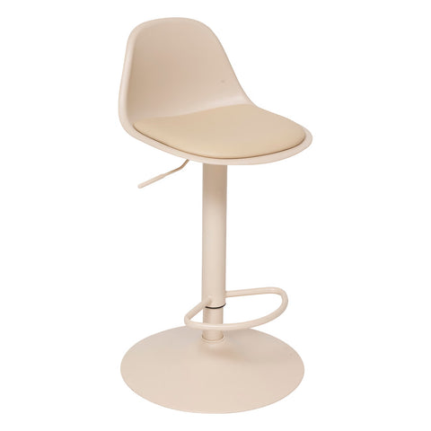 Chaise De Bar Haute Ajustable Aiko Beige