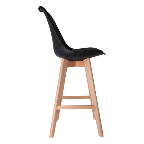 Chaise De Bar En Bois et Plastique Noire