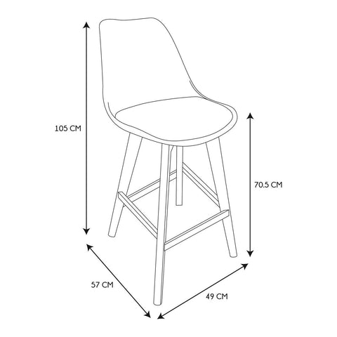 Chaise De Bar En Bois et Plastique Noire