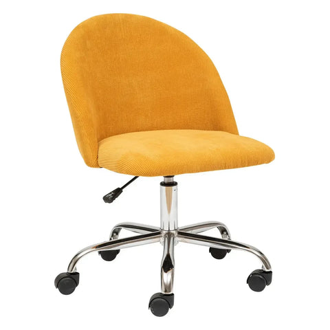 Chaise De Bureau En Velours Geos Jaune Ocre