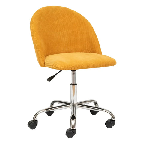 Chaise De Bureau En Velours Geos Jaune Ocre