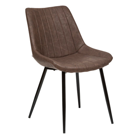 Chaise De Diner Olwen Effet Cuir Marron