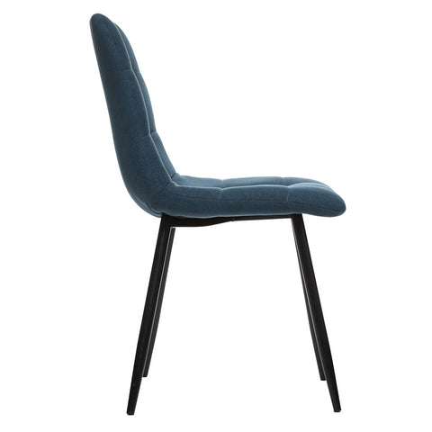 Chaise De Table En Tissu Sirac Bleu Canard