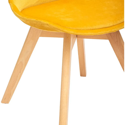 Chaise De Table En Velours Baya Jaune Ocre